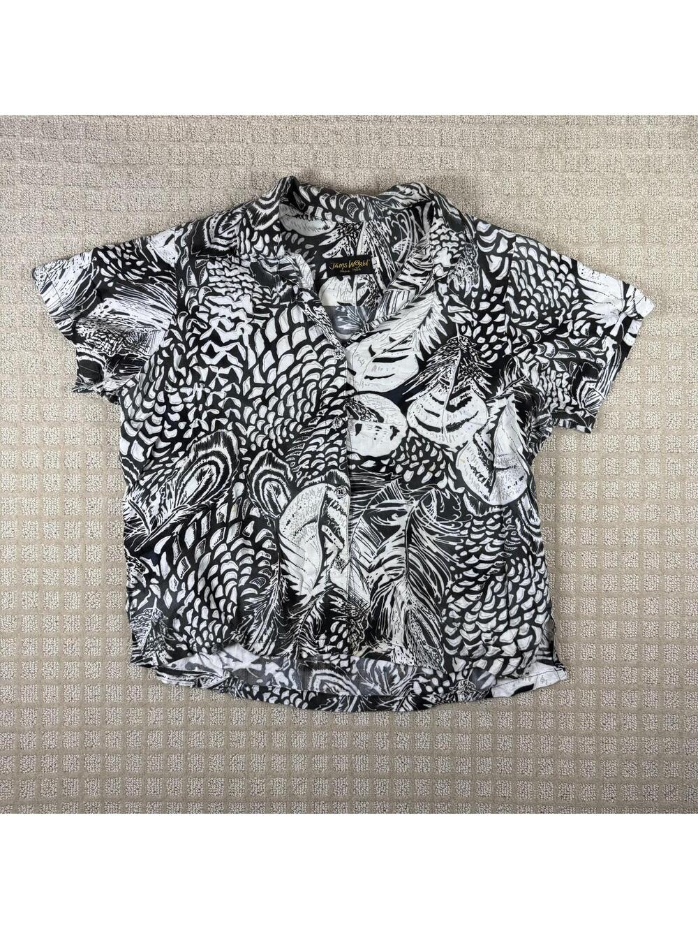 Jams World Hawaiian Floral Button Up Shirt Large